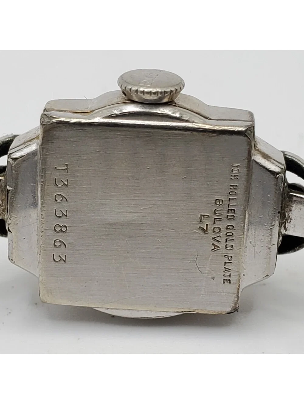 VTG Bulova Ladies Watch 10K White Rolled Gold Plate 15mm For Parts Or Repair